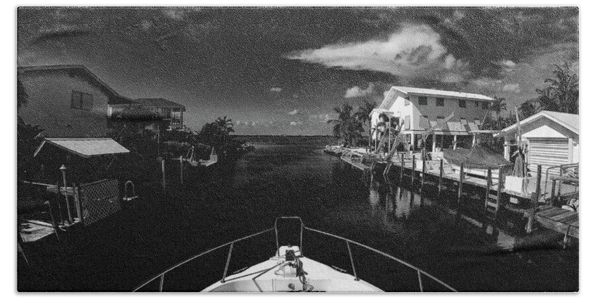 Black & White Beach Towel featuring the photograph Boat Ride by Kevin Cable