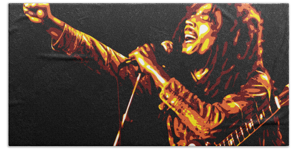 Bob Marley Beach Towel featuring the digital art Bob Marley by DB Artist