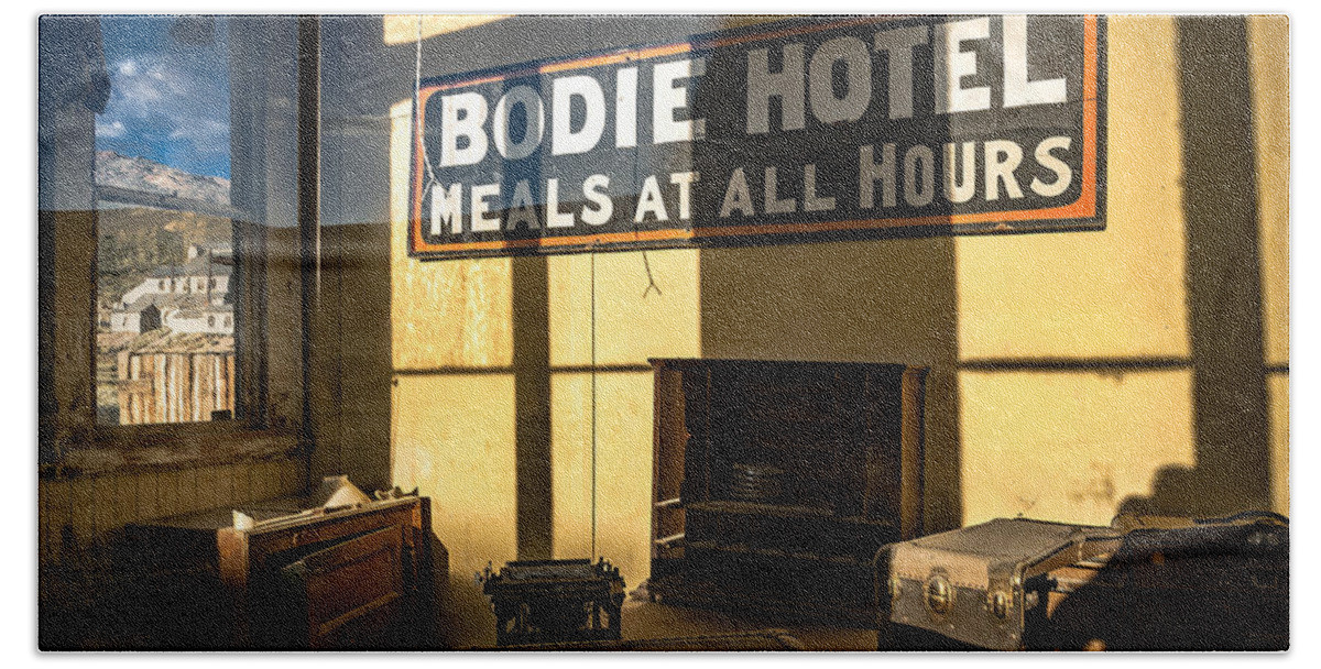 Interior Beach Towel featuring the photograph Bodie Hotel by Cat Connor