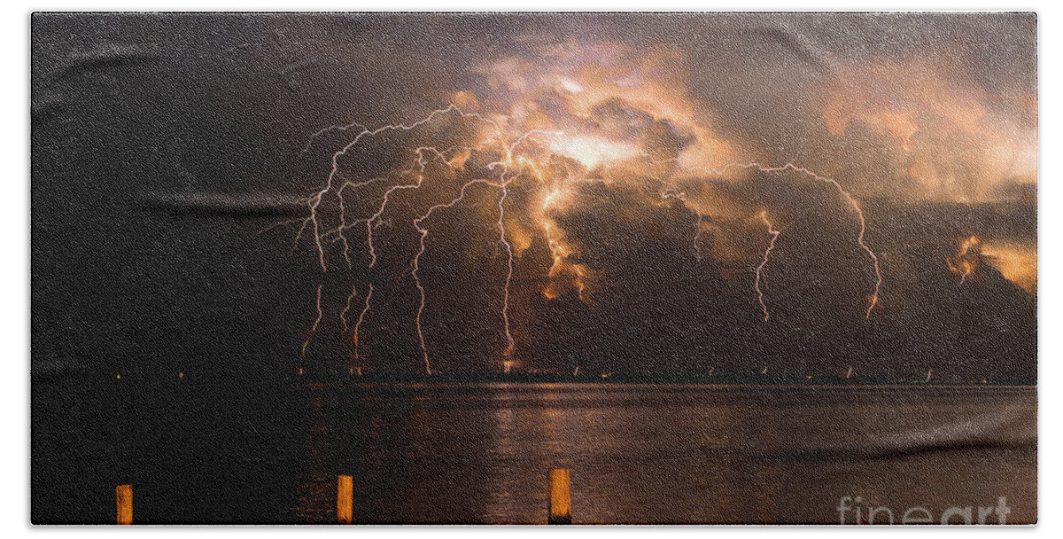 Lighting Beach Towel featuring the photograph Boiling Energy by Quinn Sedam