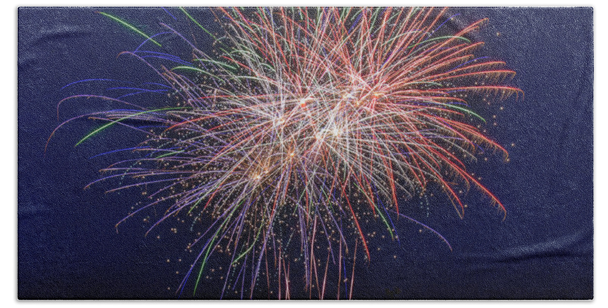 Fireworks Beach Towel featuring the photograph Bombs Bursting In Air by Harry B Brown