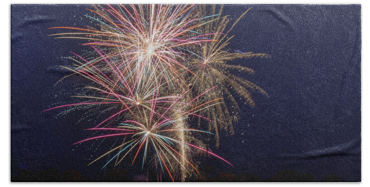 Fireworks Beach Towel featuring the photograph Bombs Bursting In Air III by Harry B Brown