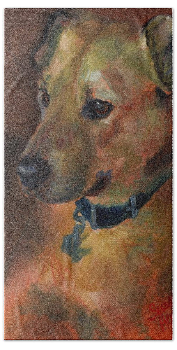 Oil Painting Beach Towel featuring the painting Boone by Susan Hensel