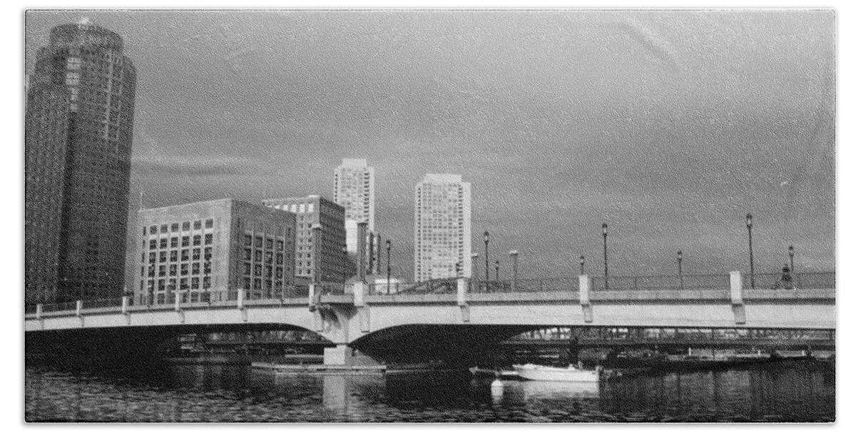 Boston Beach Sheet featuring the photograph Boston Bridge by Barbara Bardzik