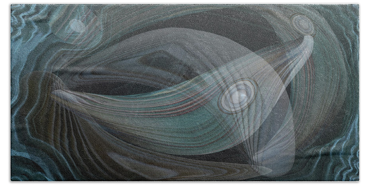 Abstract Beach Towel featuring the digital art Botswana Agate Abstract by M Spadecaller