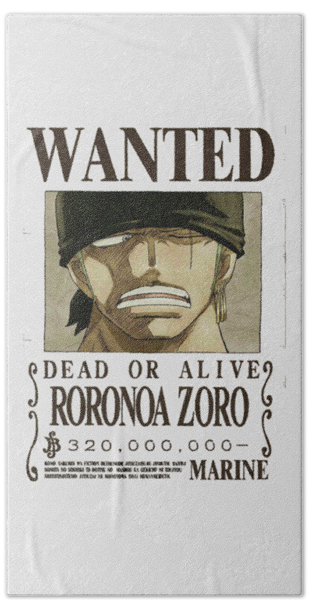 Bounty Zoro Wanted One Piece Beach Towel For Sale By Aditya Sena 