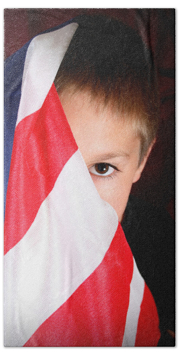 Boy Beach Towel featuring the photograph Boy and His Country by Charles Benavidez