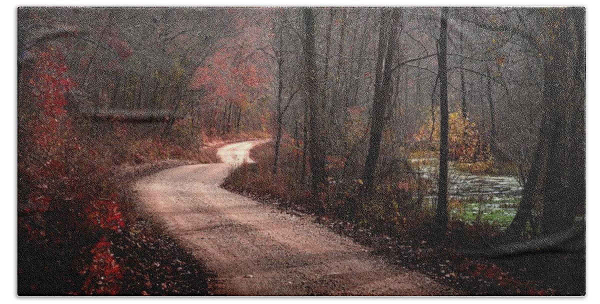 Country Roads Beach Towel featuring the photograph Boz Mill Road by Bill Stephens