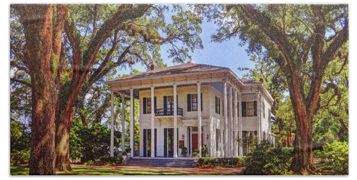 Mobile Beach Towel featuring the digital art Bragg Mitchell House in Mobile Alabama by Michael Thomas