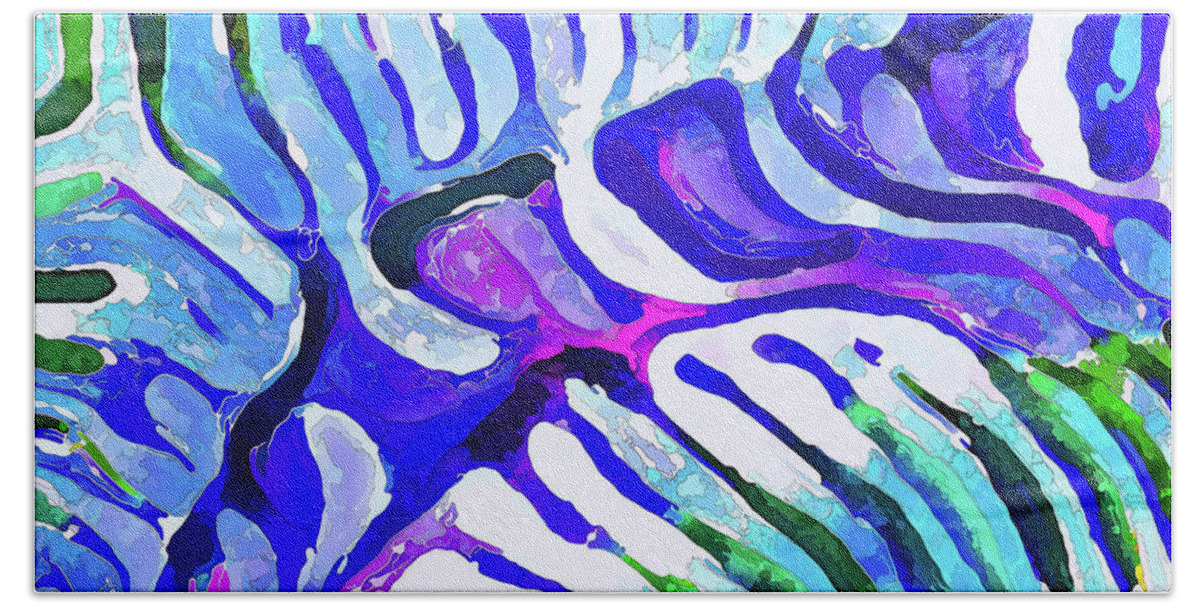Nature Beach Sheet featuring the photograph Brain Coral Abstract 5 in Blue by ABeautifulSky Photography by Bill Caldwell