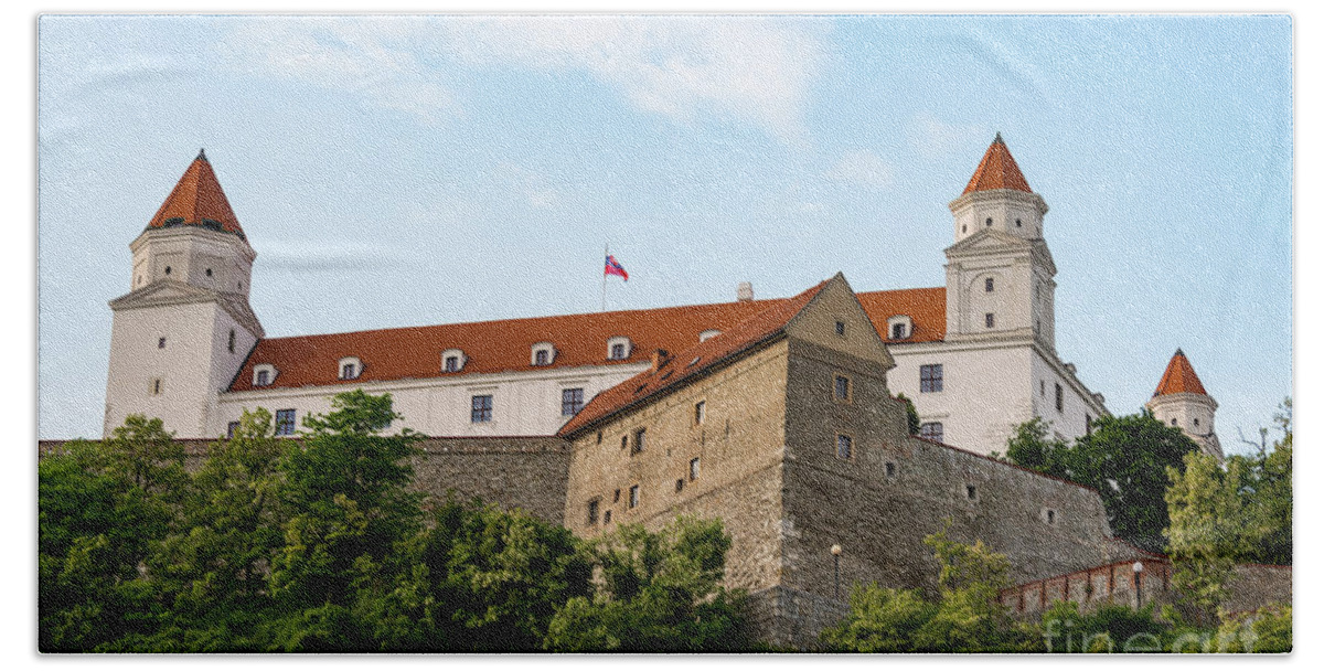 Bratislava Castle Beach Towel featuring the photograph Bratislava Castle Three by Bob Phillips