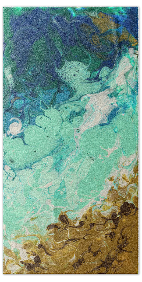 Abstract Beach Towel featuring the painting Breaking Silence by Darice Machel McGuire