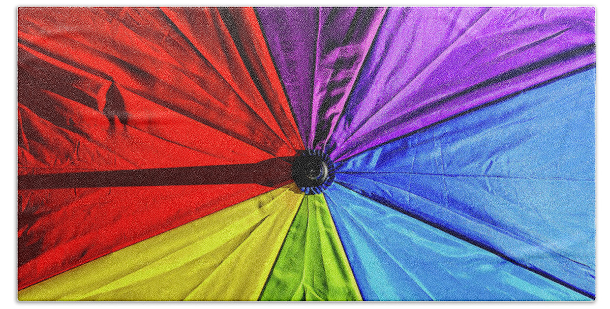  Beach Sheet featuring the photograph Brella by Michael Nowotny
