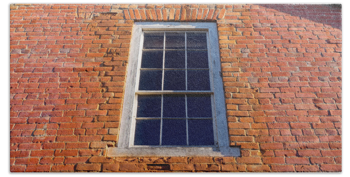 Brick House Beach Towel featuring the photograph Brick House Window by Derek Dean