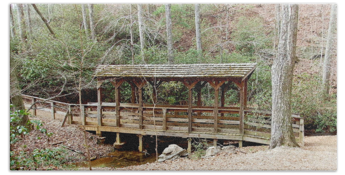 South Beach Sheet featuring the photograph Bridge in the Woods by Cathy Harper