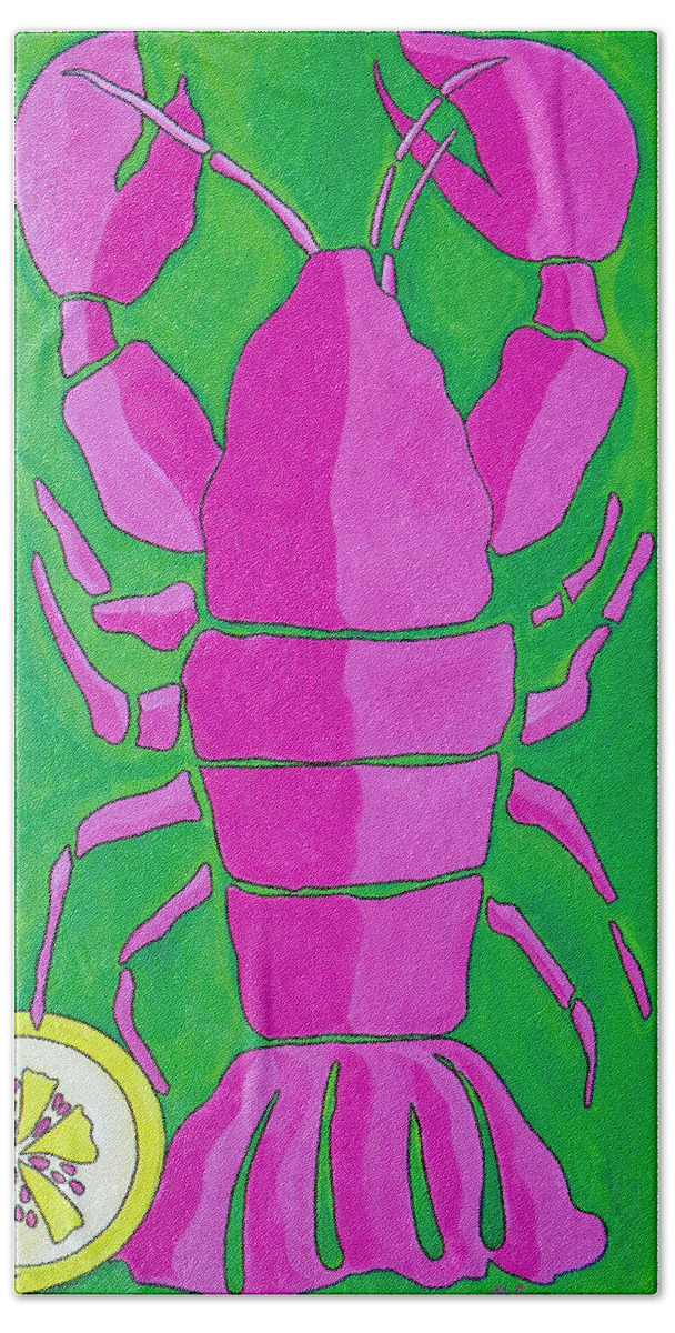 Lobster Beach Sheet featuring the painting Bring on the Butter by Patti Schermerhorn
