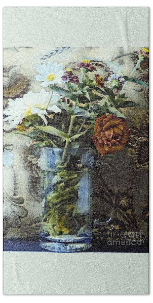 Roses Beach Towel featuring the digital art Bringing My Garden Inside by PainterArtist FIN