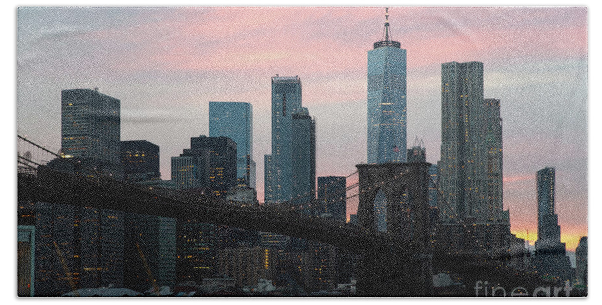 Brooklyn Bridge New York Beach Towel featuring the photograph Brooklyn bridge New york by Andy Myatt