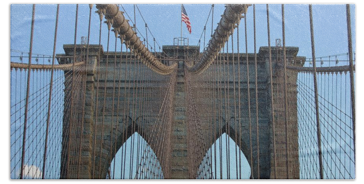 Brooklyn Beach Towel featuring the photograph Brooklyn Bridge by Christopher James