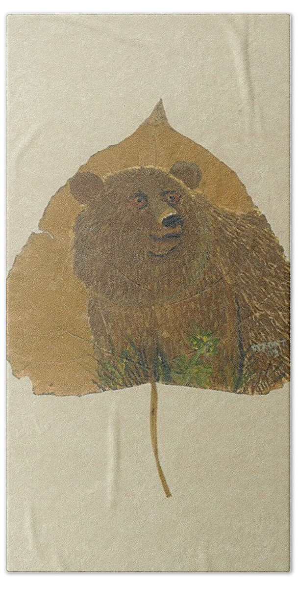 Wildlife Beach Towel featuring the painting Brow Bear #2 by Ralph Root