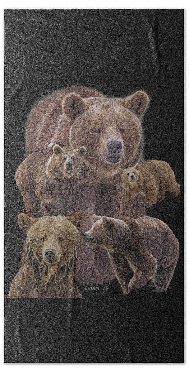 Brown Bears Beach Sheet featuring the digital art Brown Bears 8 by Larry Linton