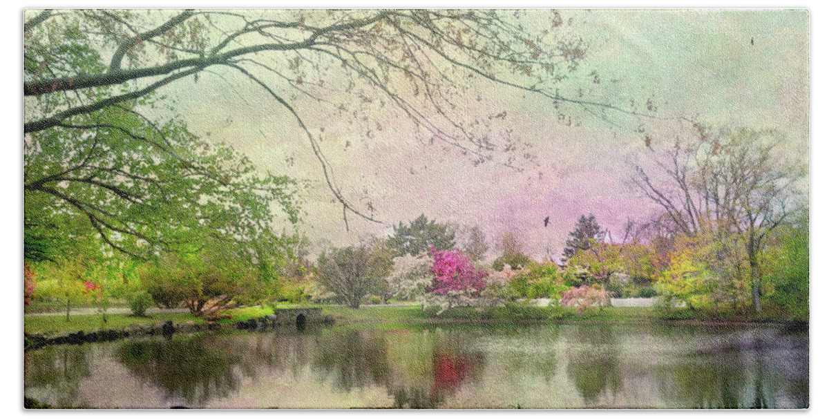 Landscape Beach Towel featuring the photograph Bruce Park Pond by Diana Angstadt