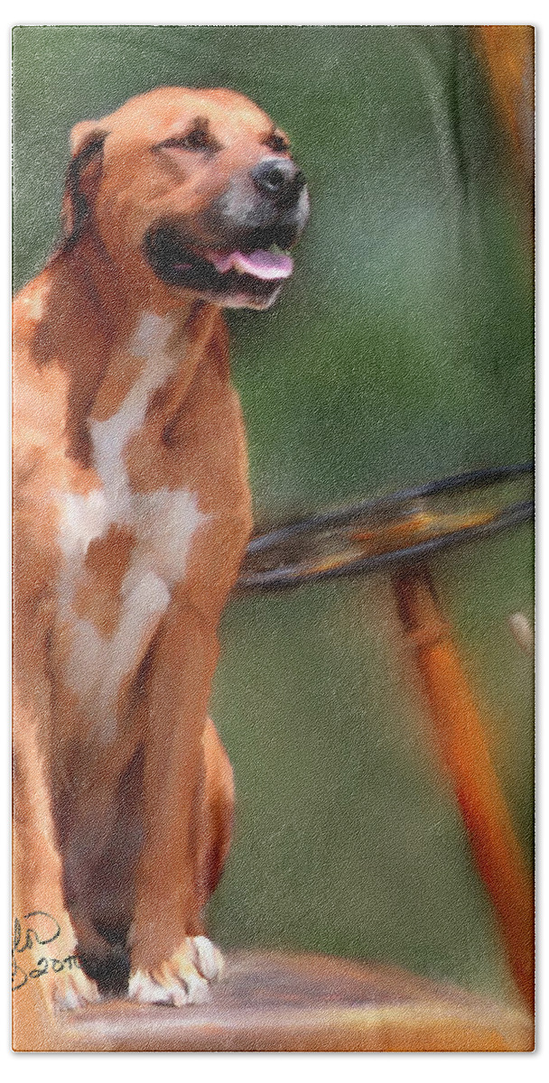 Dog Beach Sheet featuring the painting Buck by Colleen Taylor
