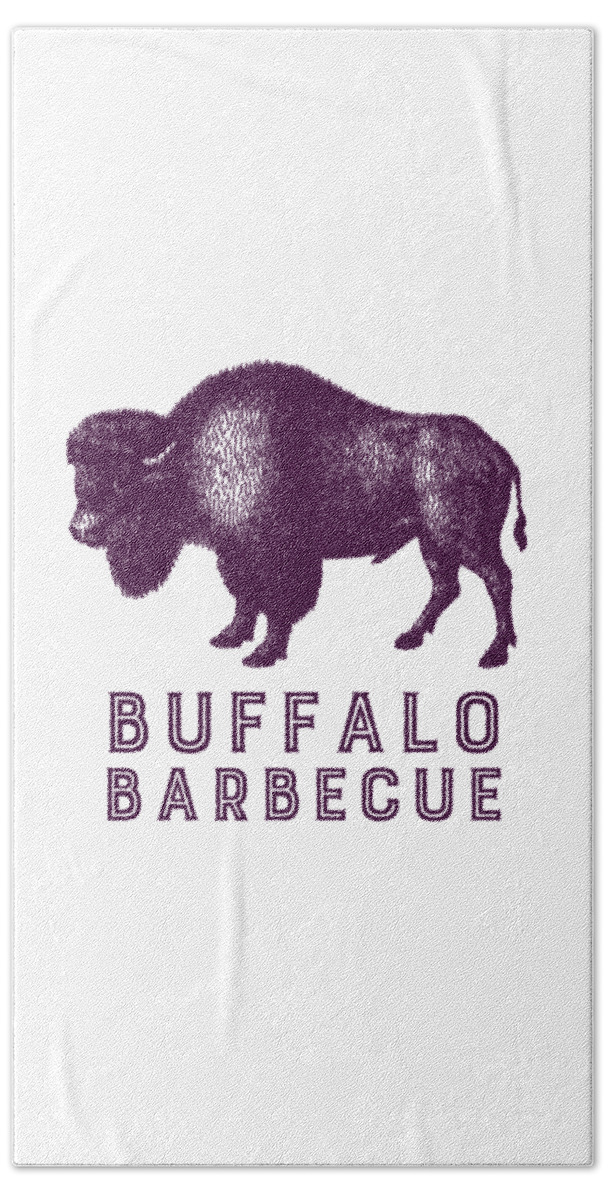 Retro Beach Towel featuring the digital art Buffalo Barbecue by Antique Images