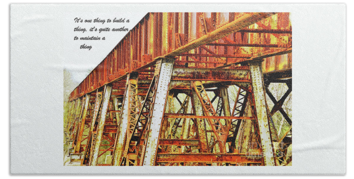 Railroad Beach Towel featuring the photograph Build and Maintain by Merle Grenz