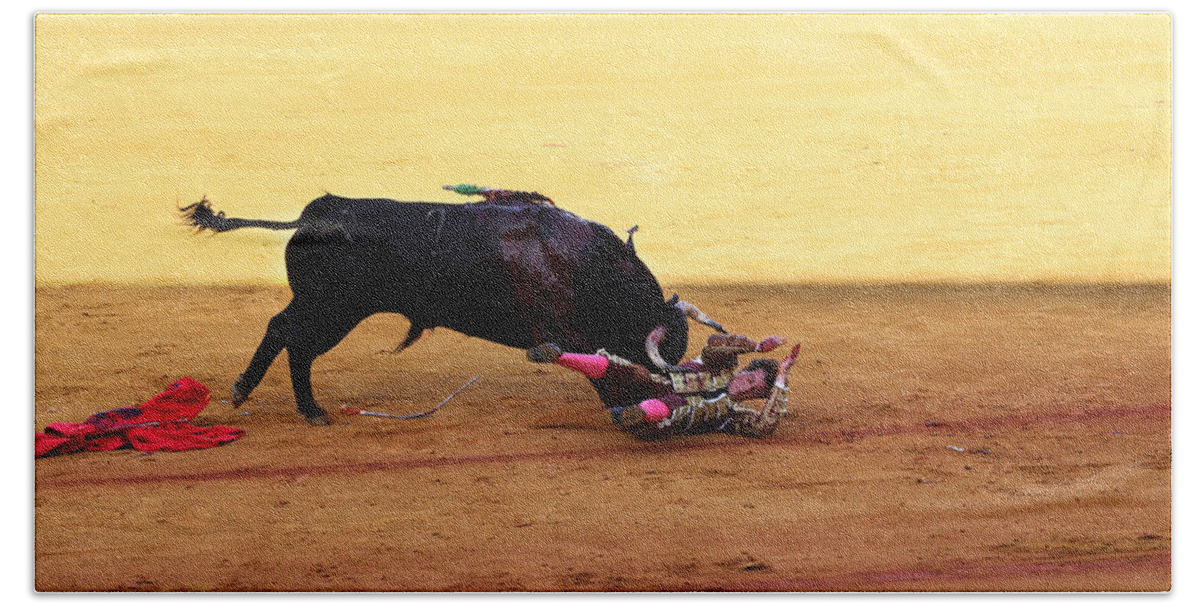 Bullfighting Beach Towel featuring the photograph Bullfighting 27 by Andrew Fare
