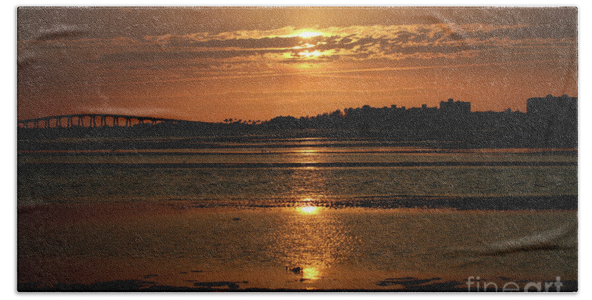 Bunche Beach Beach Sheet featuring the photograph Bunche Beach Sunset by Meg Rousher