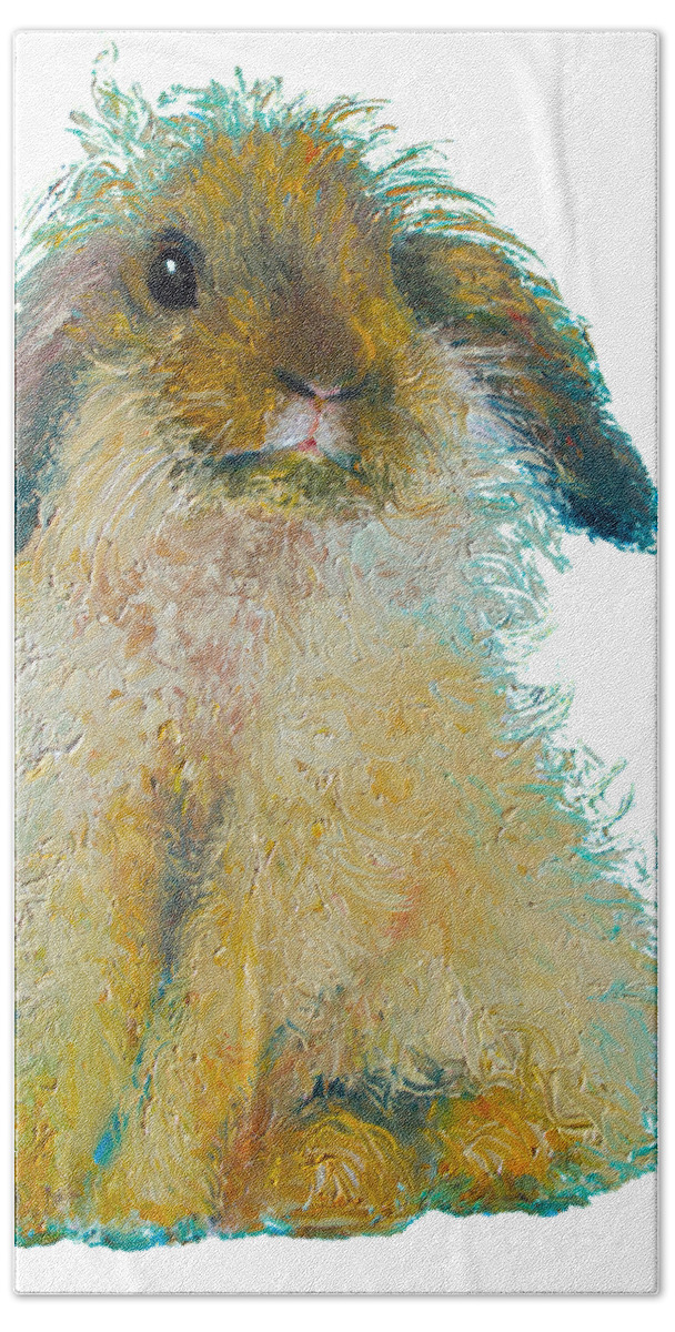 Bunny Beach Towel featuring the painting Bunny Rabbit painting by Jan Matson