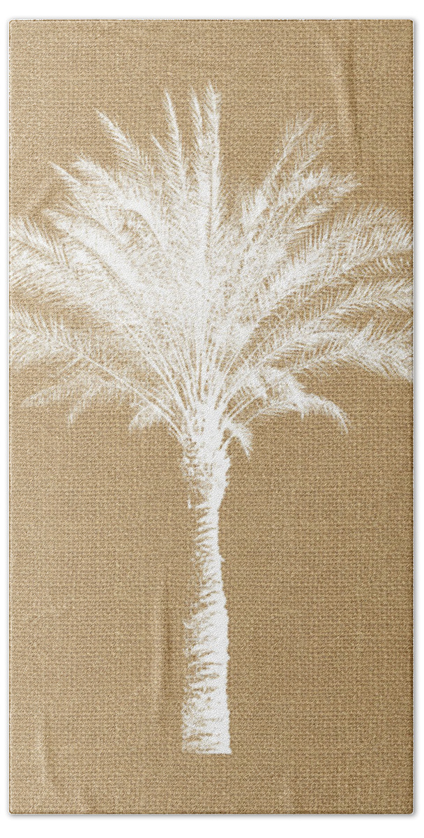 Palm Tree Beach Towel featuring the mixed media Burlap Palm Tree- Art by Linda Woods by Linda Woods