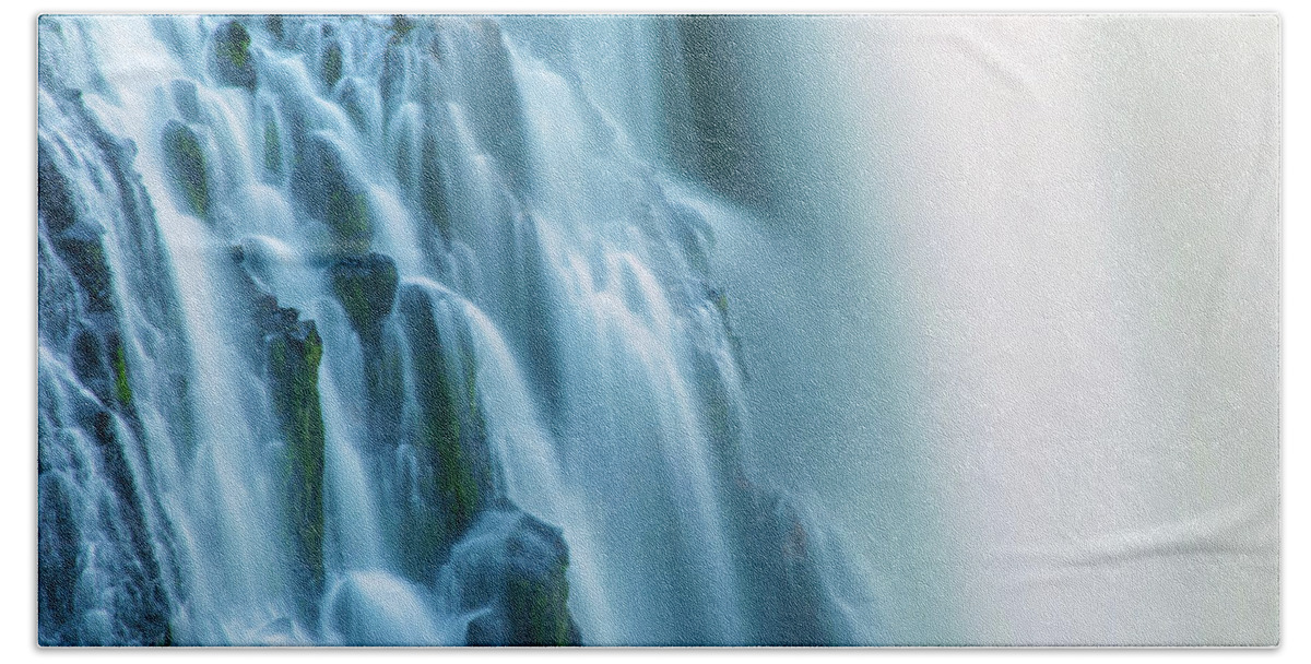 Landscape Beach Towel featuring the photograph Burney Falls Close Up by Marc Crumpler