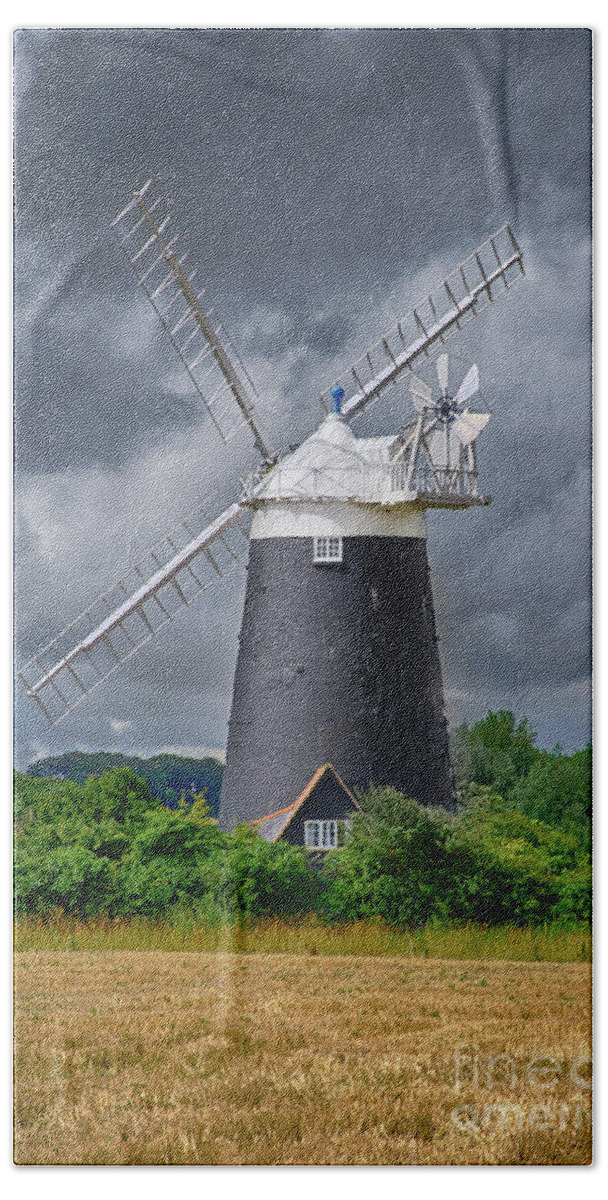 Windmill Beach Towel featuring the photograph Burnham Overy Mill by Steev Stamford