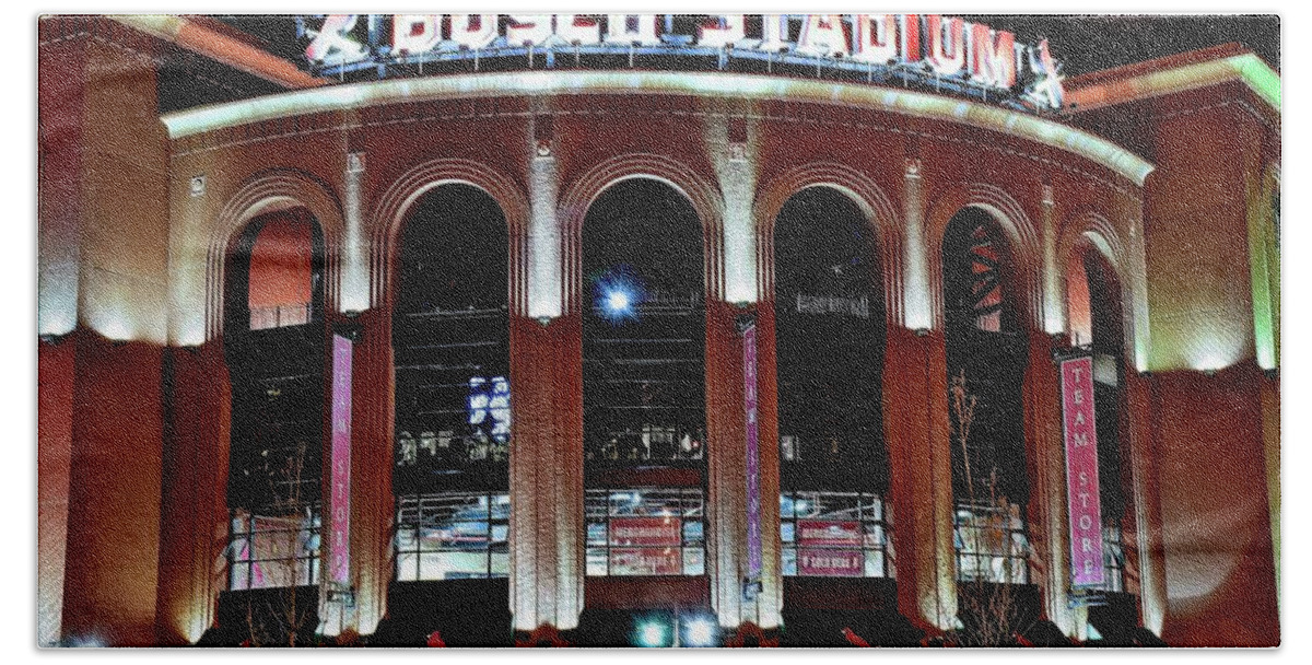 St Beach Towel featuring the photograph Busch Stadium by Frozen in Time Fine Art Photography