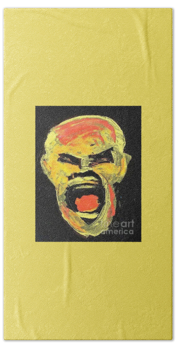Trumped Out Racist Behavior Beach Towel featuring the painting Bushed Out series by Tyrone Hart