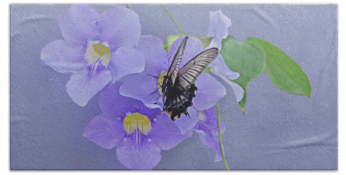 Butterfly Beach Towel featuring the photograph Butterfly Fluttering by Sandy Keeton