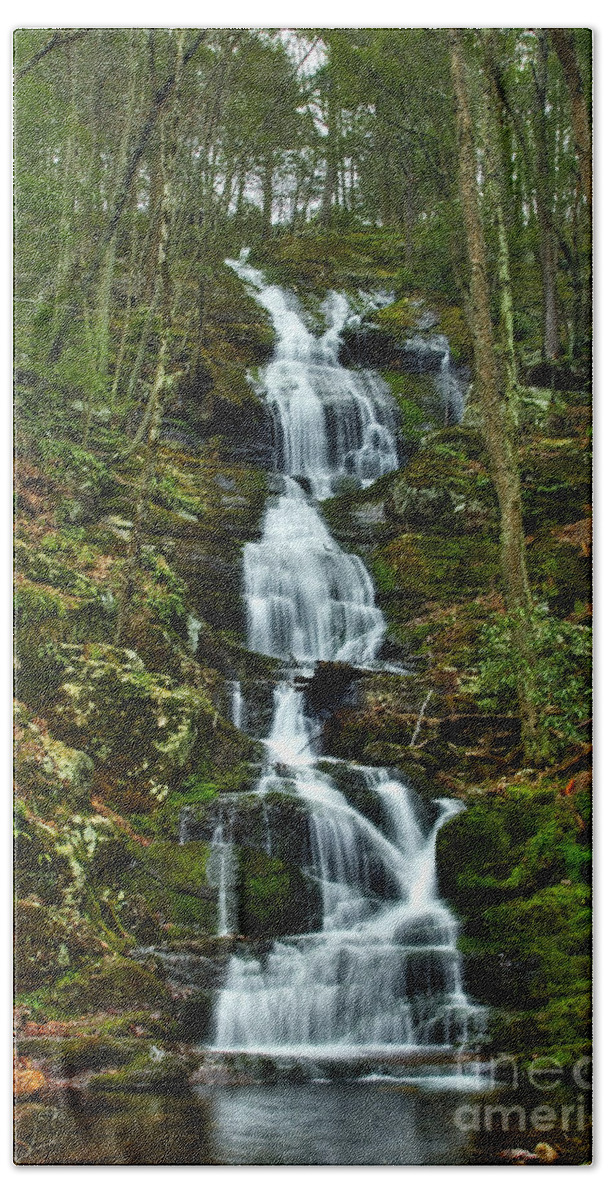 Waterfalls Beach Towel featuring the photograph Buttermilk Falls Spring by Nicki McManus