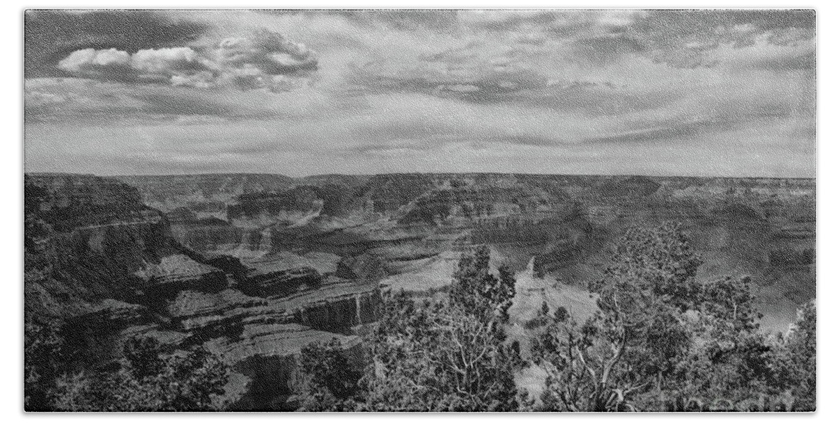 Grand Canyon Beach Towel featuring the photograph BW Grand Canyon A by Chuck Kuhn