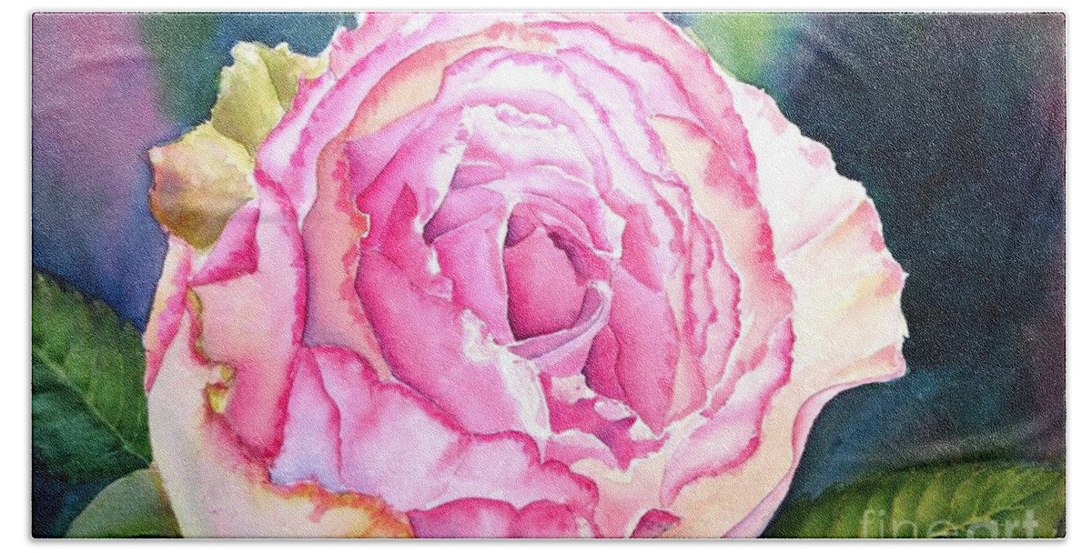 Rose Beach Sheet featuring the painting Cabbagetown Rose by Petra Burgmann
