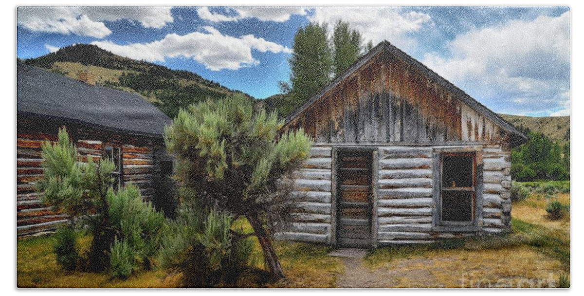Cabin Beach Towel featuring the photograph Cabin in the Sagebrush by Lauren Leigh Hunter Fine Art Photography