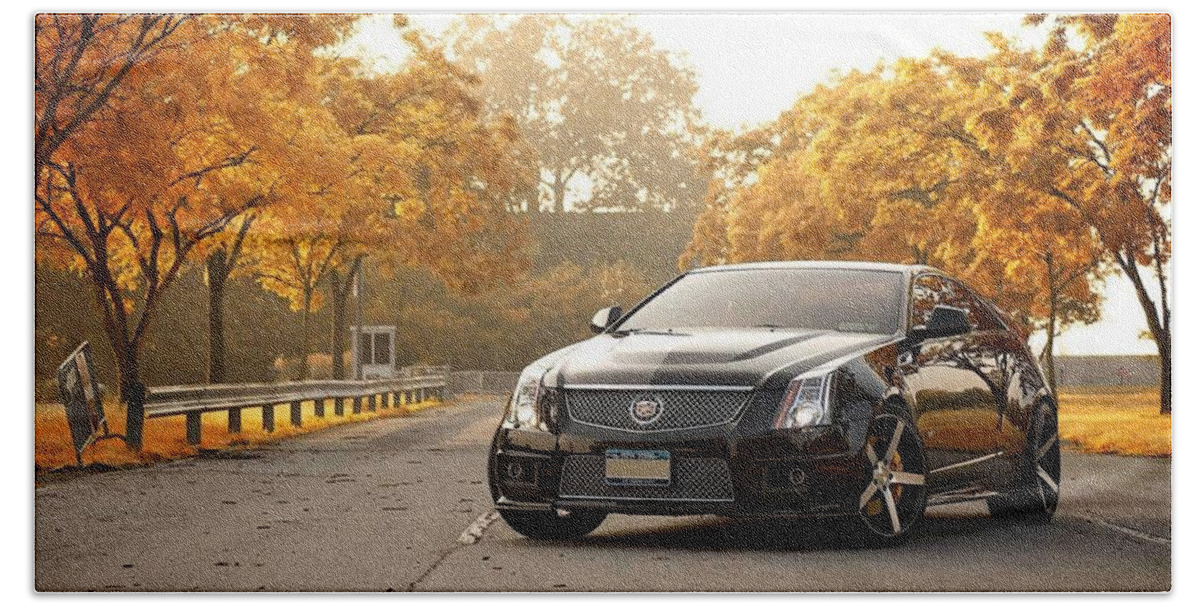 Cadillac Cts-v Beach Towel featuring the photograph Cadillac CTS-V by Jackie Russo