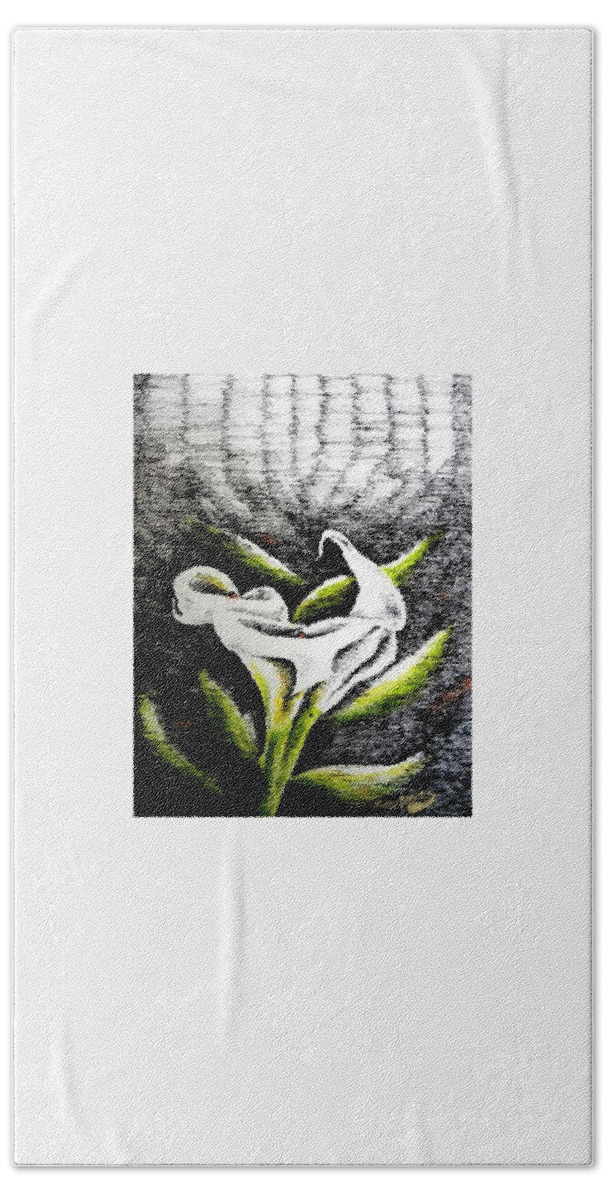Flower Beach Towel featuring the digital art Calla Lily by C F Legette