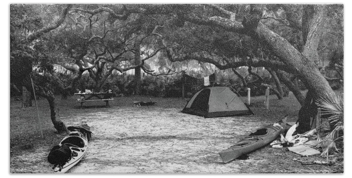 Camp Beach Towel featuring the photograph Camp Under Live Oaks by Daniel Reed