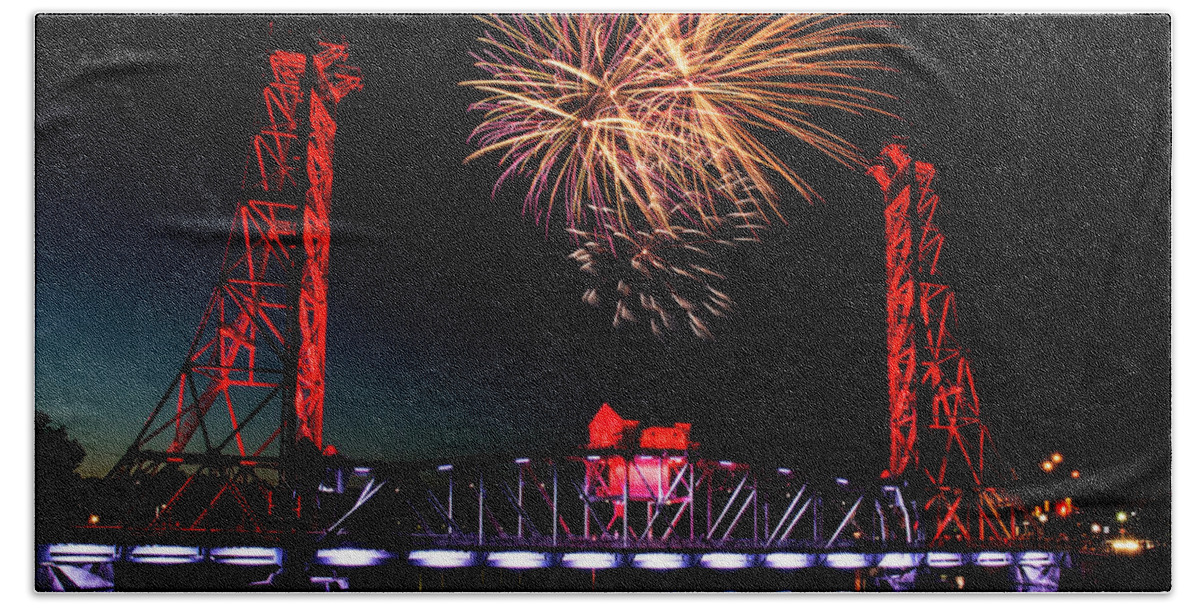 Fireworks Beach Sheet featuring the photograph Canada Day 2016 by JT Lewis