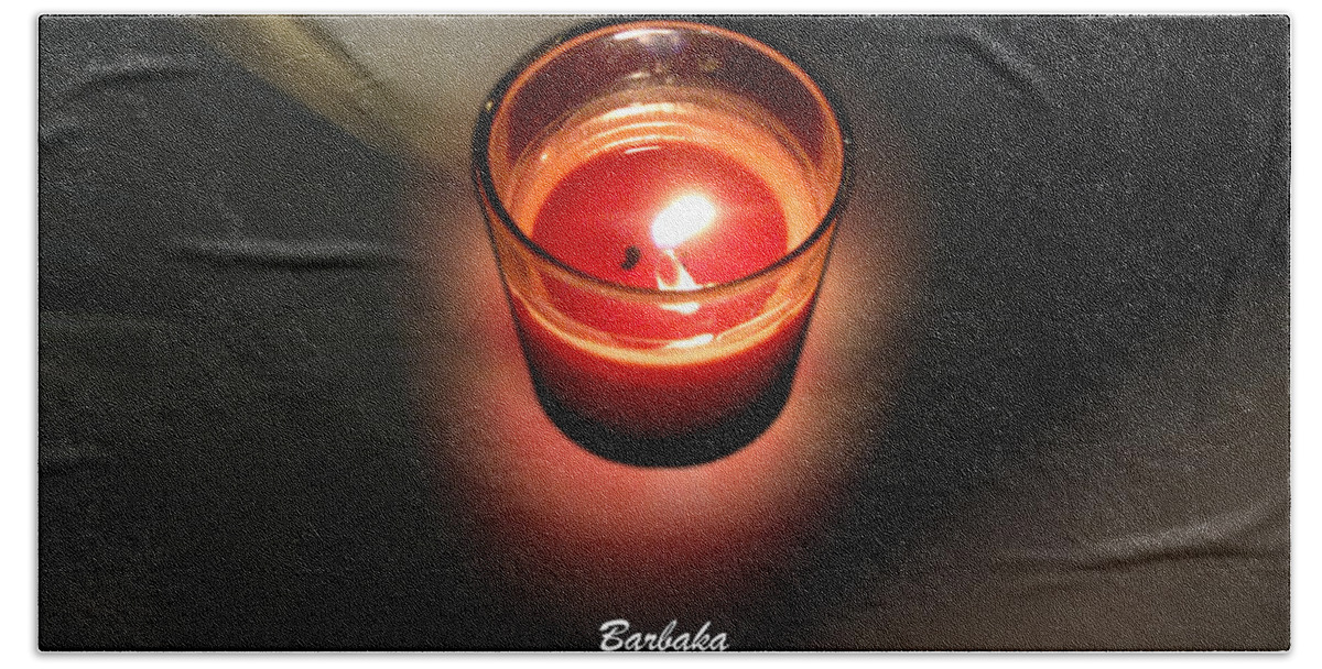 Art Beach Towel featuring the photograph Candle Inspired #1173-3 by Barbara Tristan