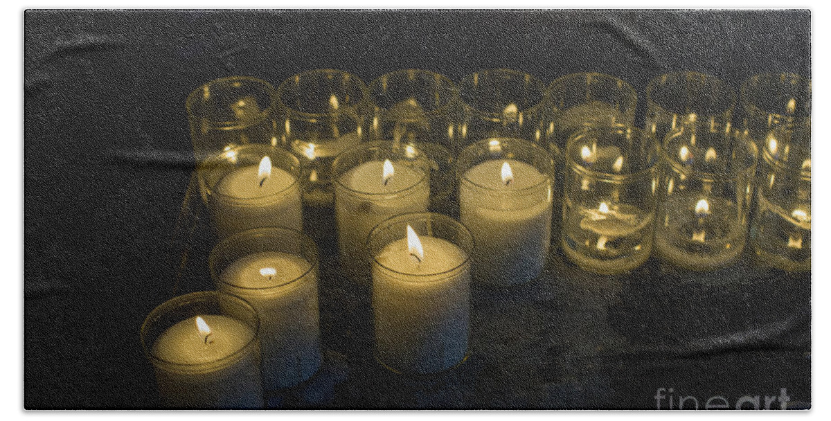 Candle Beach Towel featuring the photograph Candles for christmas by Patricia Hofmeester
