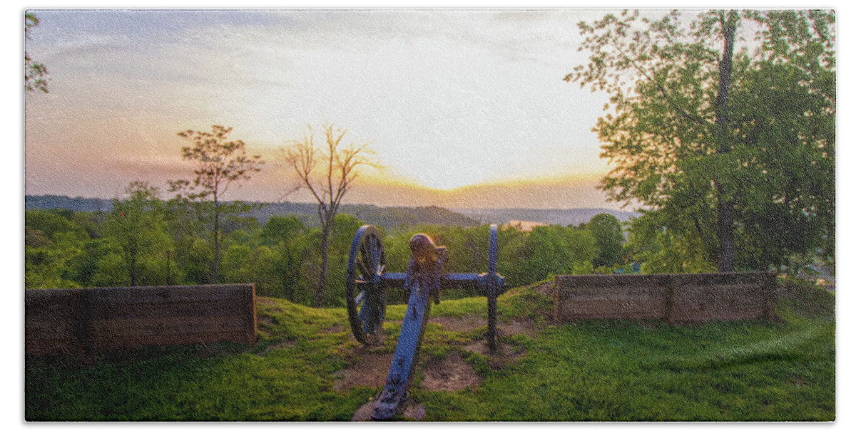 Boreman Beach Towel featuring the photograph Cannon At Fort Boreman by Jonny D