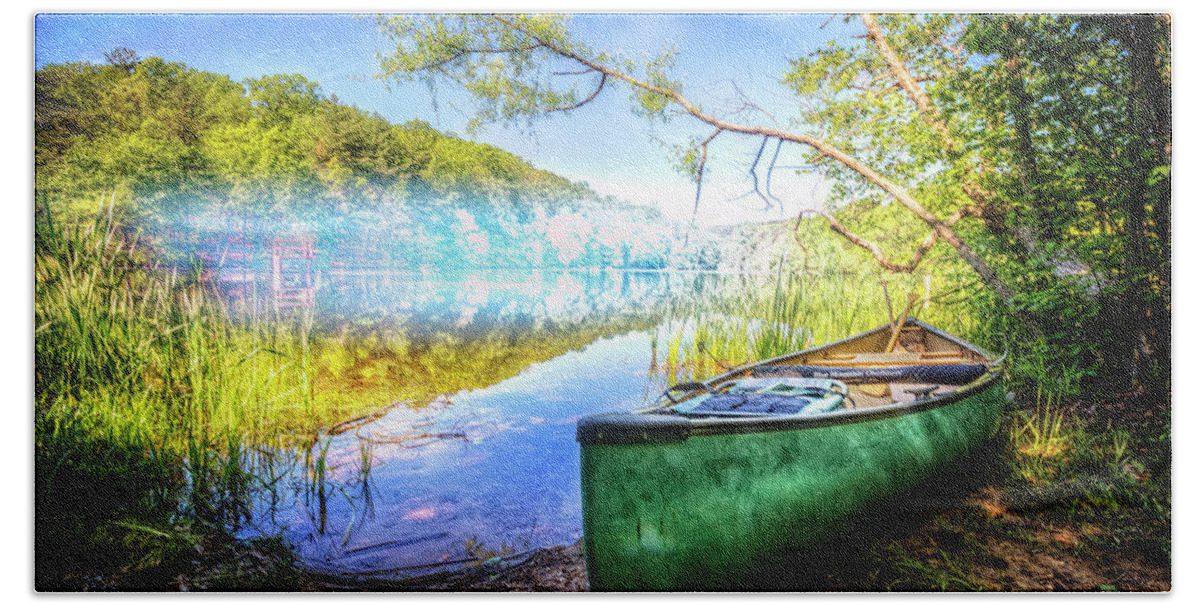 Appalachia Beach Towel featuring the photograph Canoe in Spring by Debra and Dave Vanderlaan